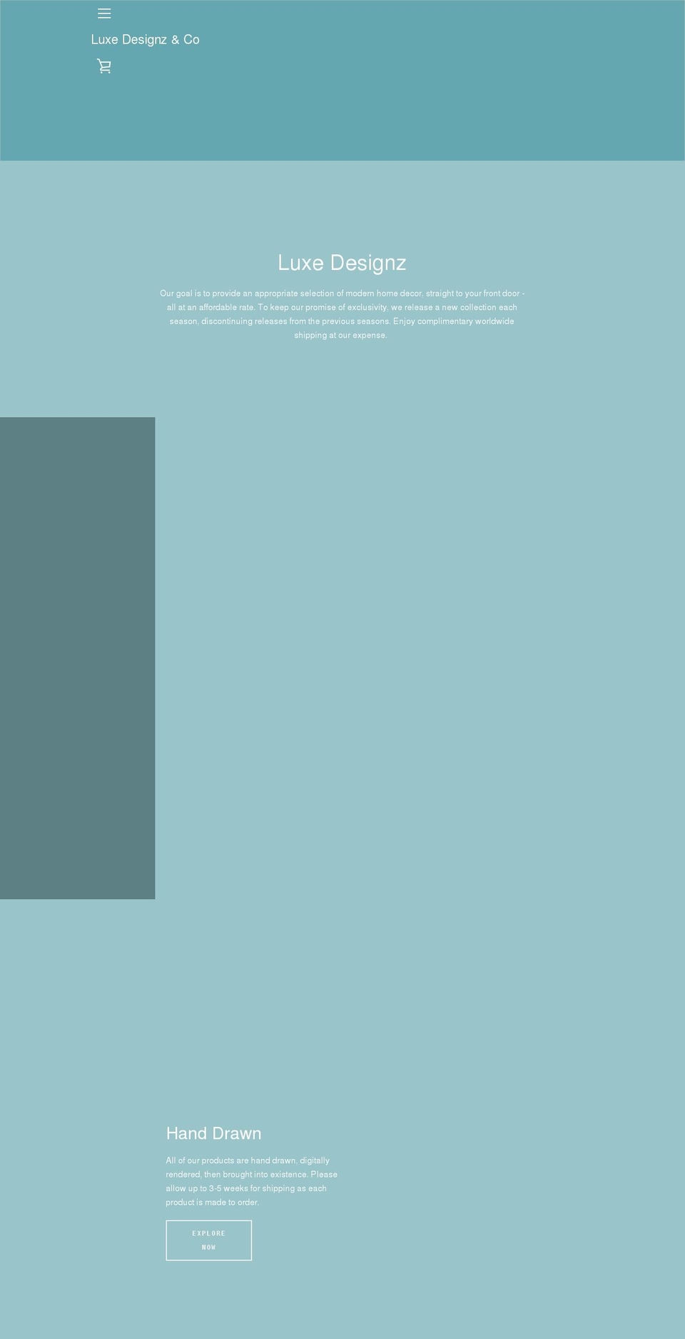 luxedesignz.co shopify website screenshot