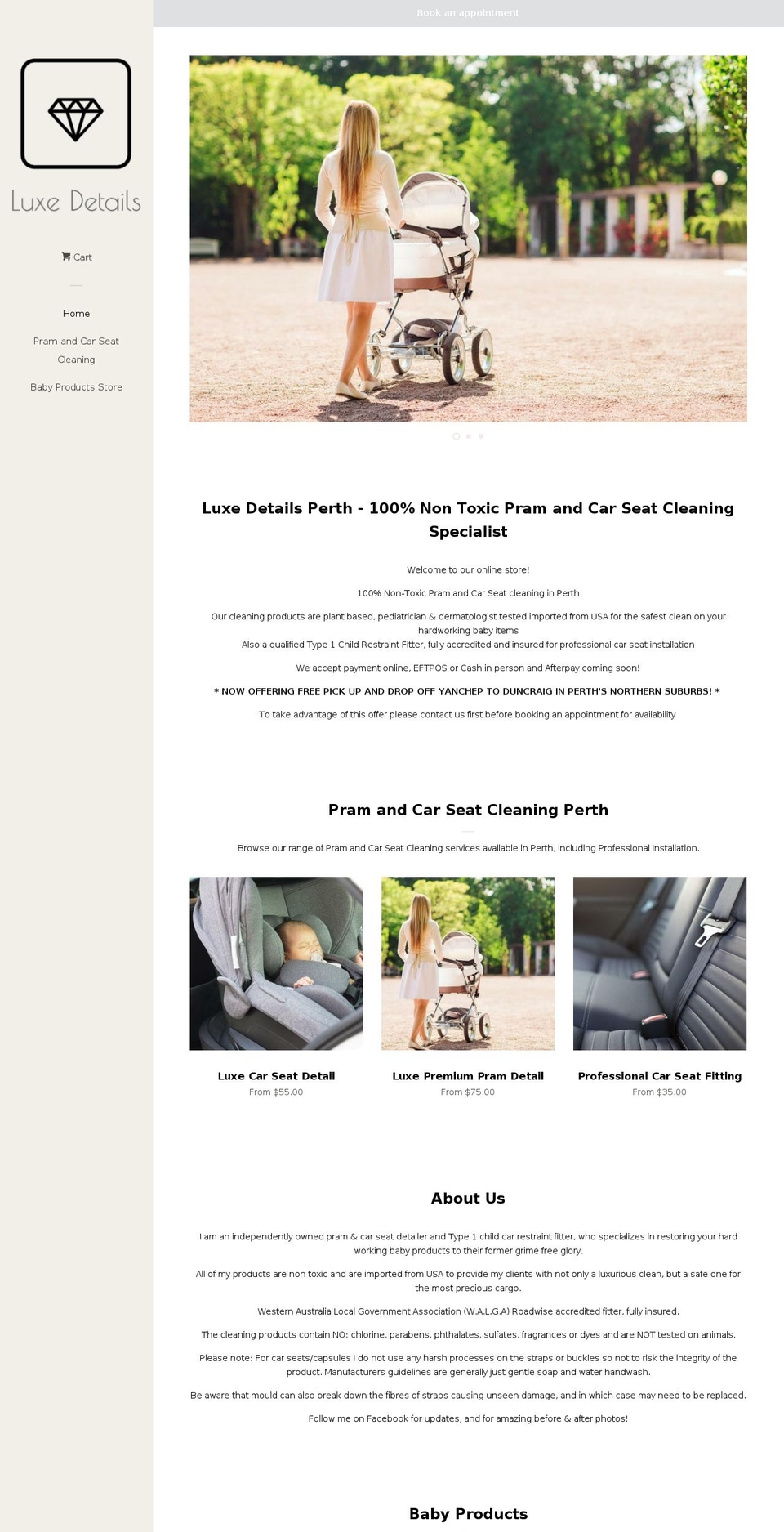 luxedetailsperth.com — Shopify storefront screenshot