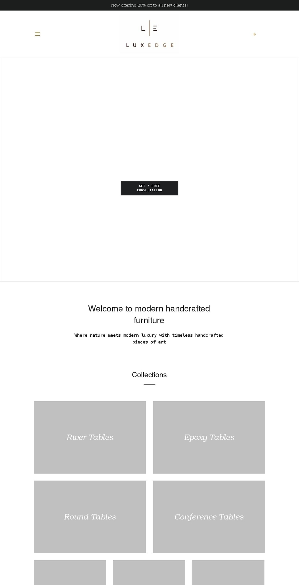 luxedge.com shopify website screenshot