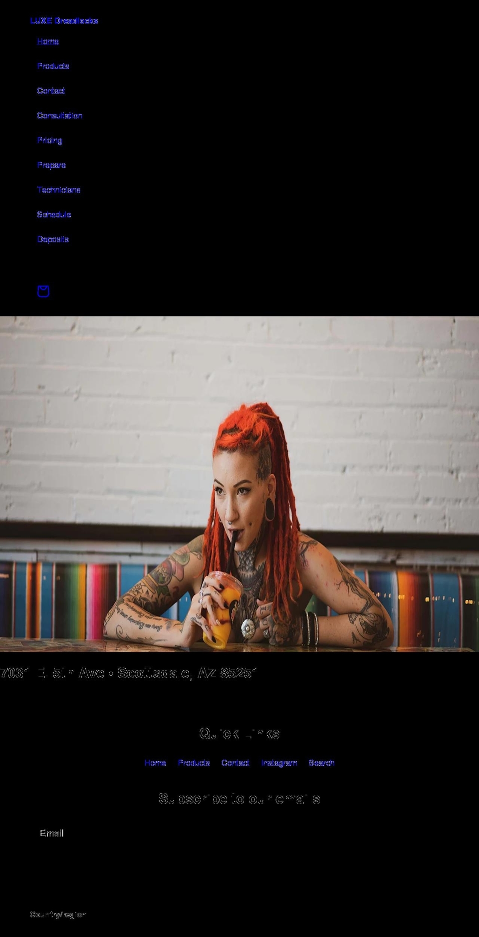 luxedreadlocks.com shopify website screenshot