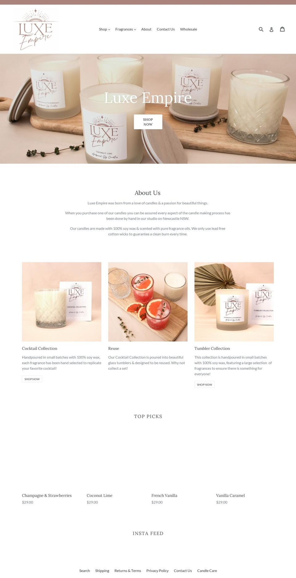 luxeempire.com.au shopify website screenshot