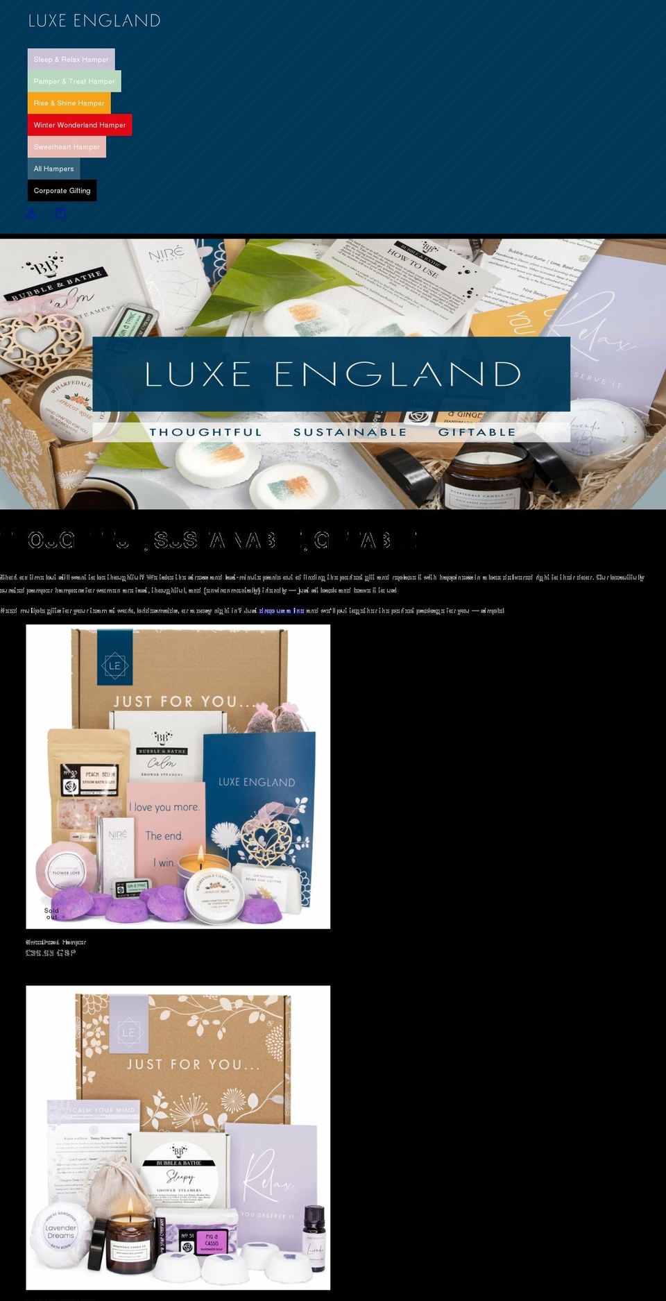 luxeengland.com shopify website screenshot