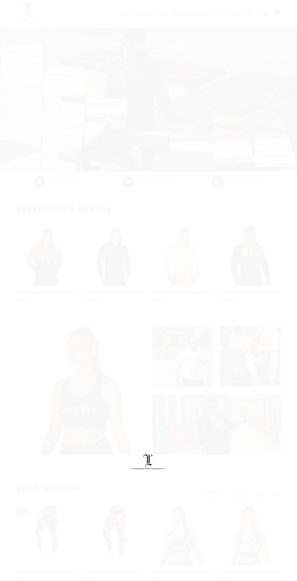 luxefitclothing.com shopify website screenshot