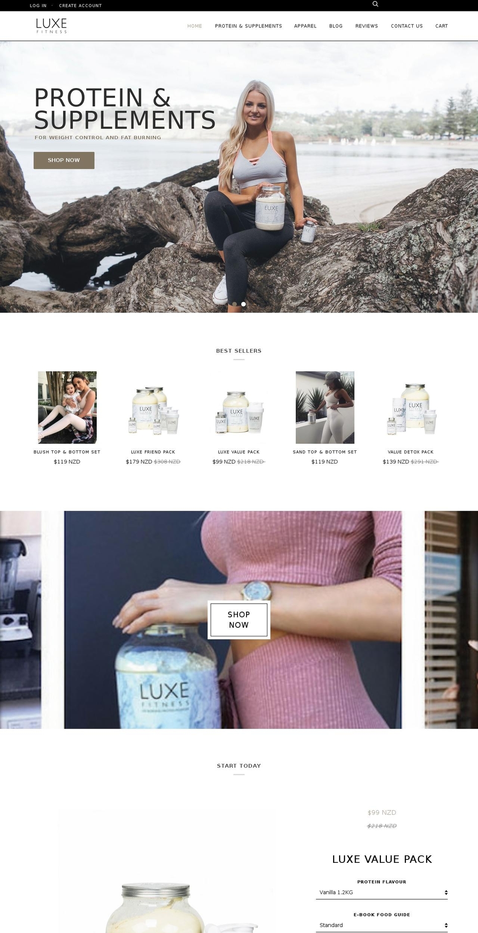 luxefitness.co.nz shopify website screenshot