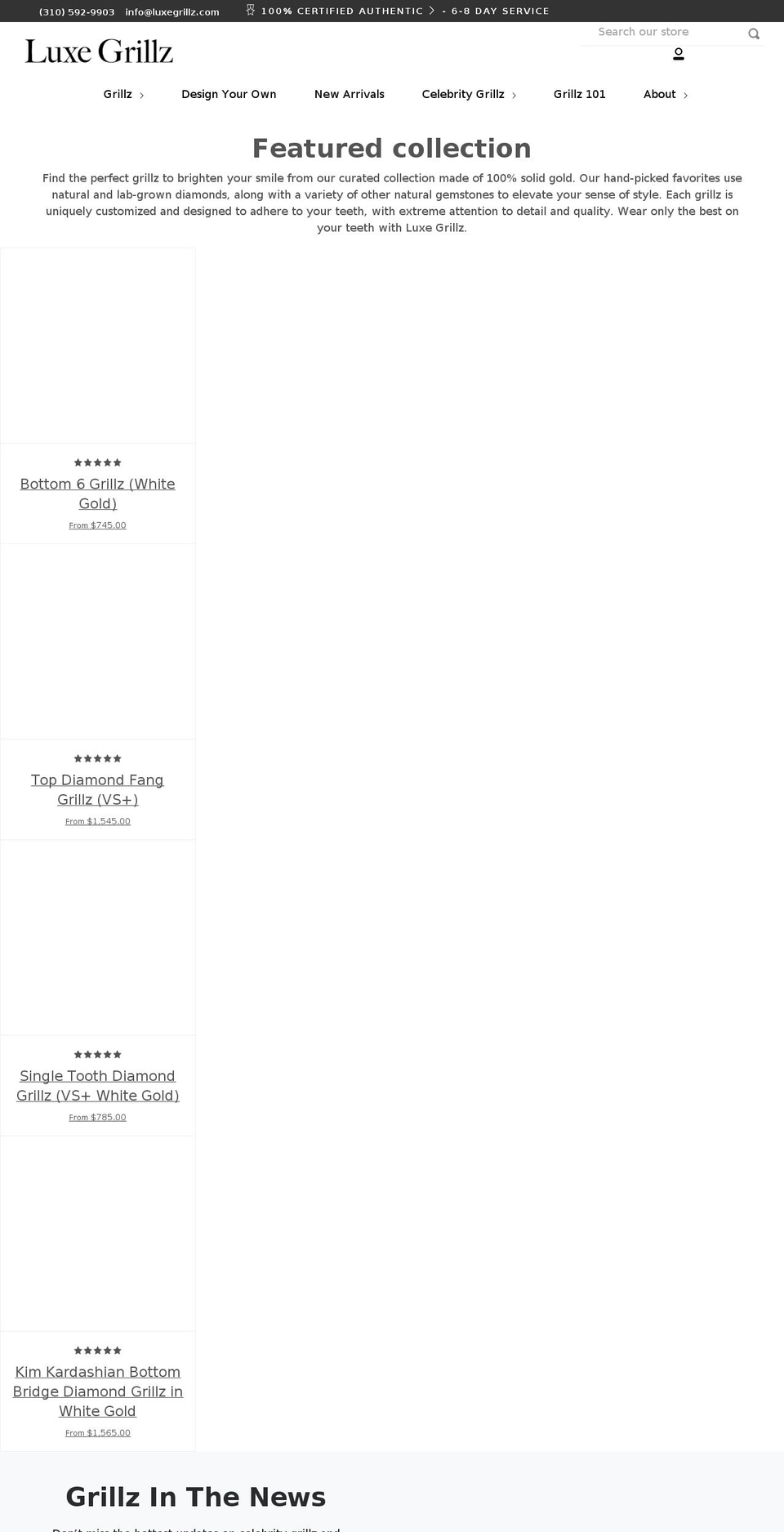 luxegrillz.com shopify website screenshot