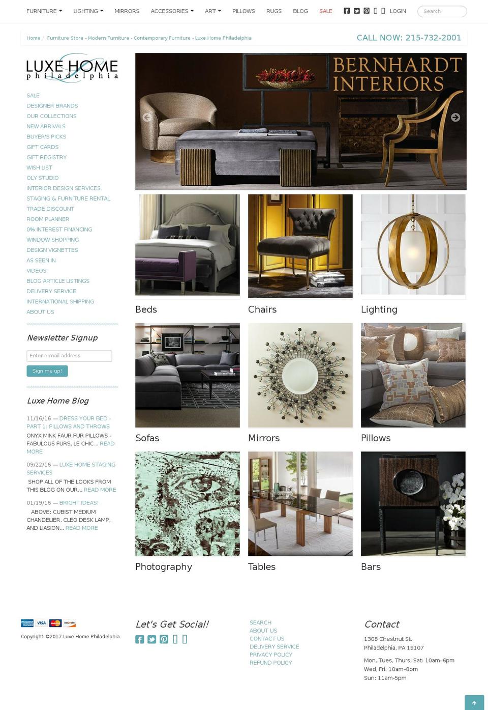 luxehomephiladelphia.com shopify website screenshot