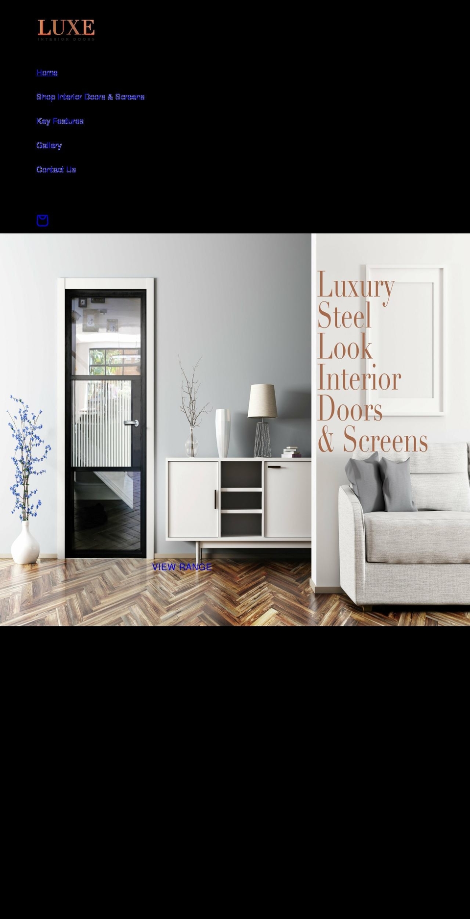 luxeinteriordoors.com shopify website screenshot