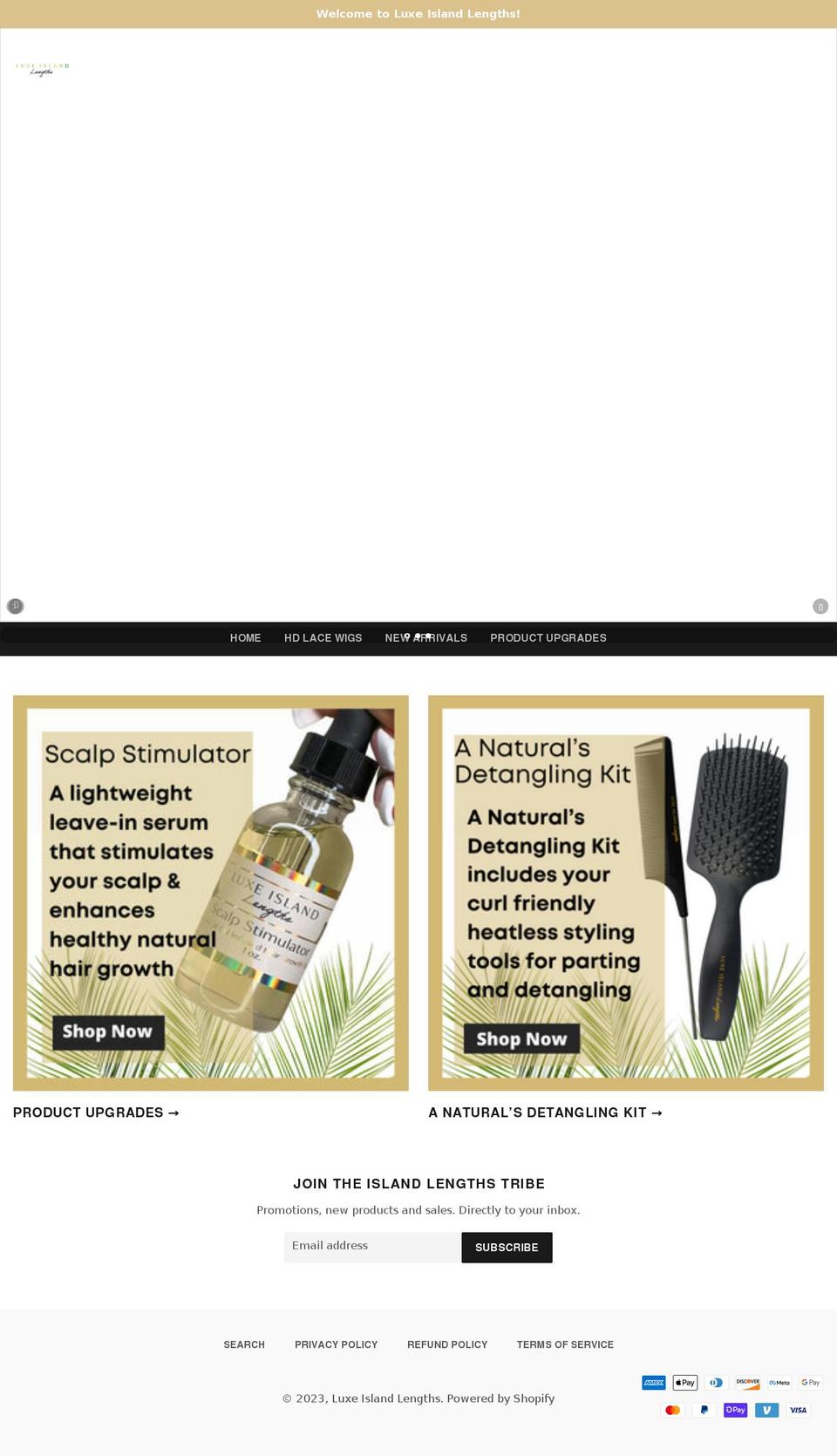 luxeislandlengths.com shopify website screenshot