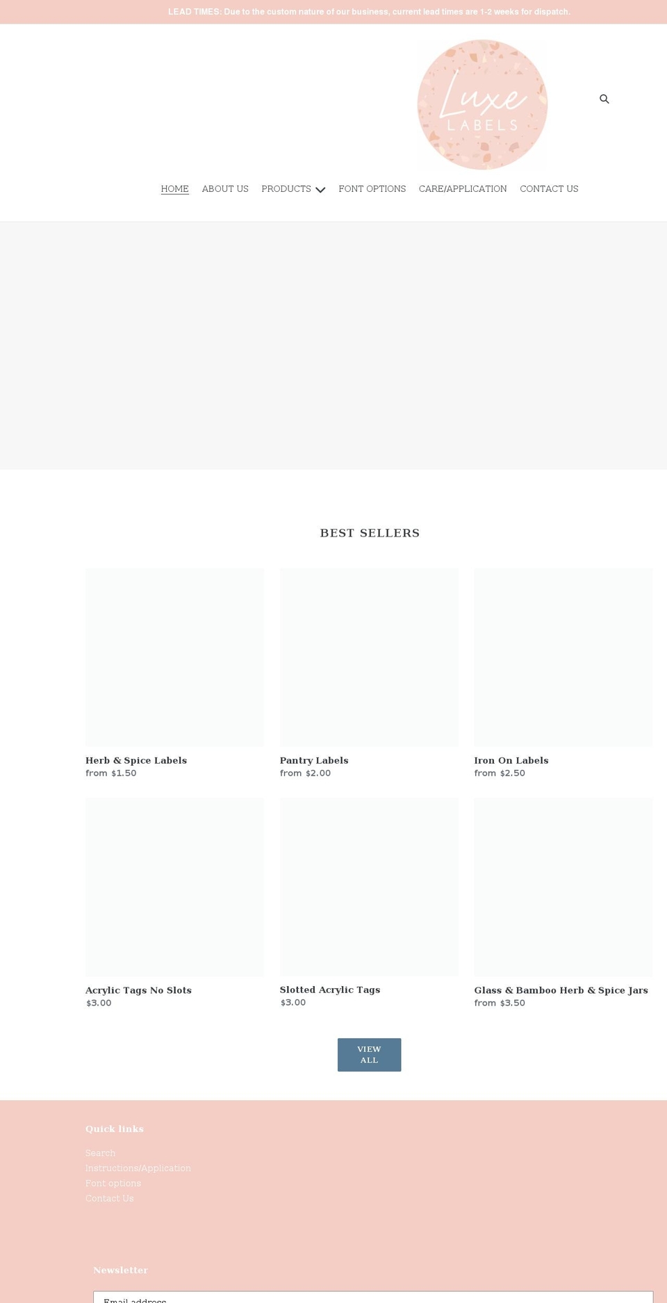 luxelabels.com.au shopify website screenshot