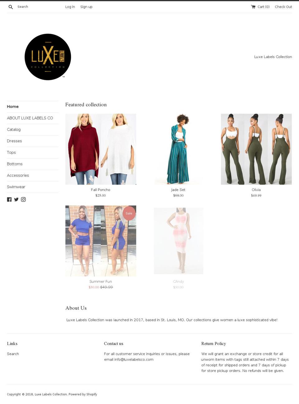 luxelabelsco.com — Shopify storefront screenshot
