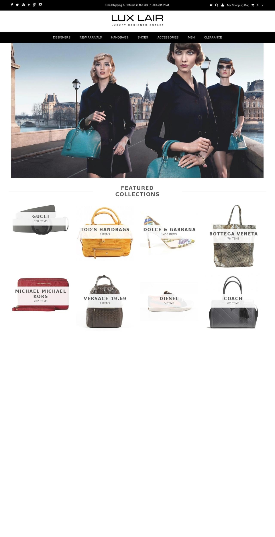 luxelair.net shopify website screenshot