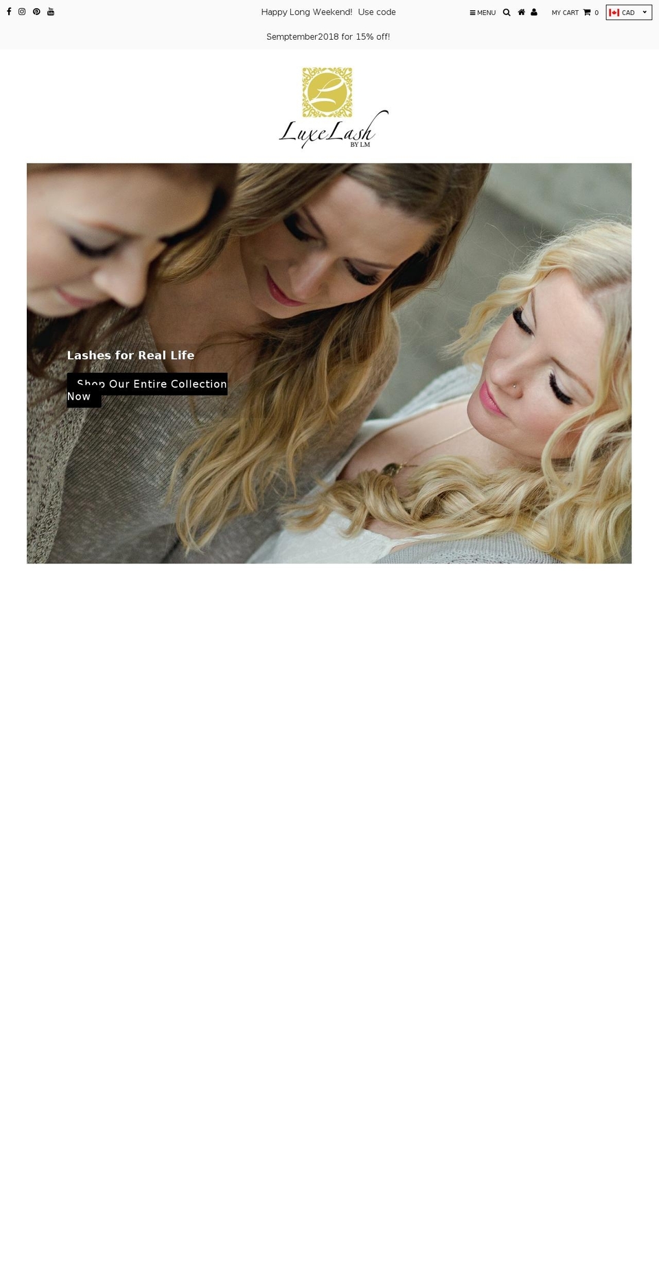 luxelashbylm.com — Shopify storefront screenshot