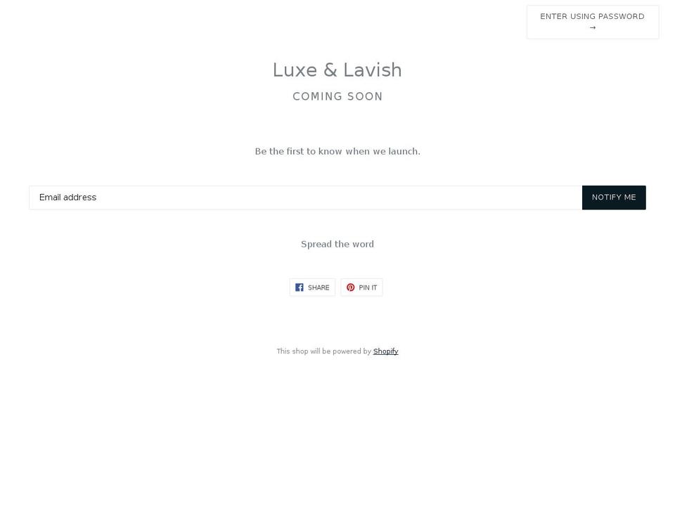 luxelavishlife.com — Shopify storefront screenshot