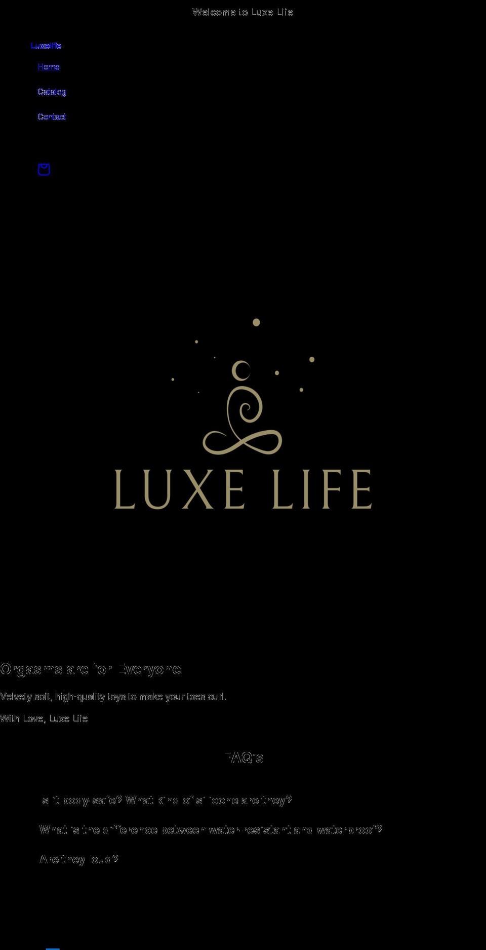 luxelife.store shopify website screenshot