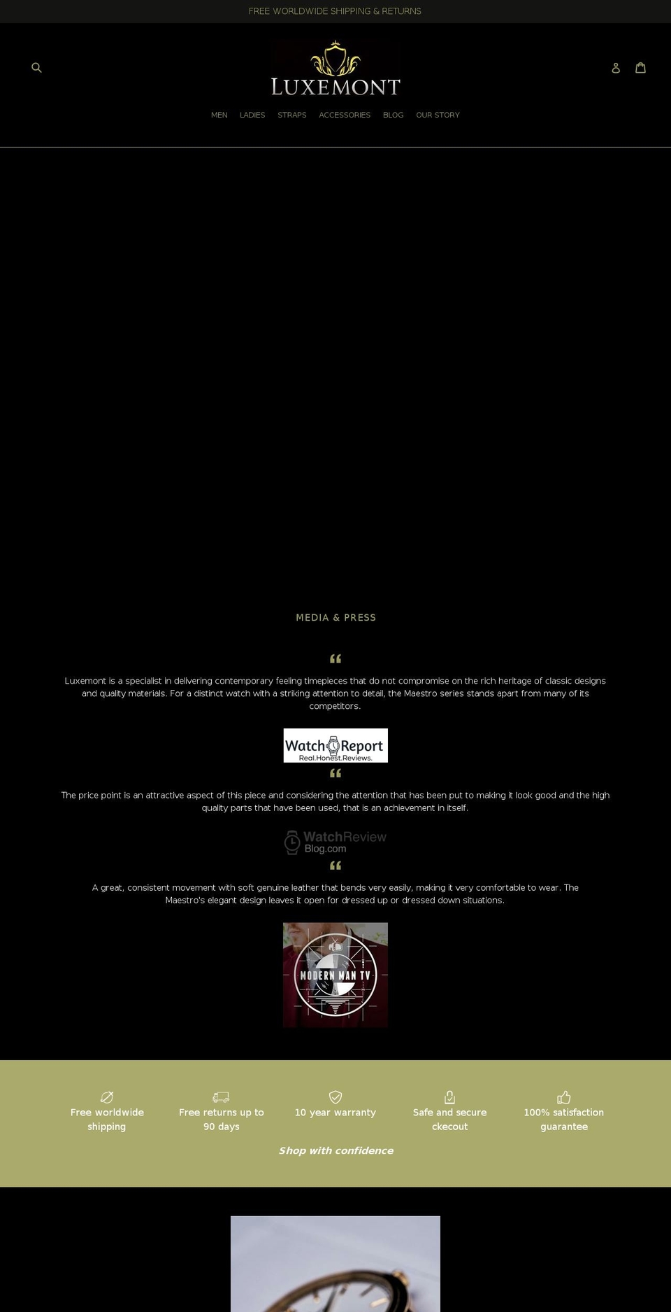 luxemontwatches.com — Shopify storefront screenshot