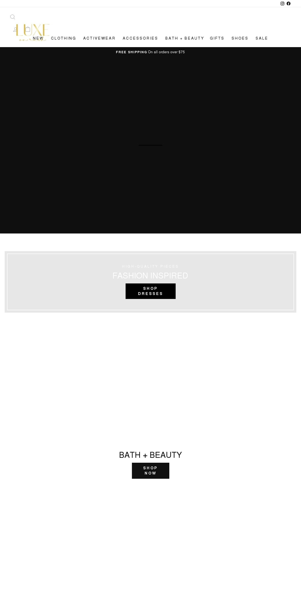 luxeonrush.com shopify website screenshot