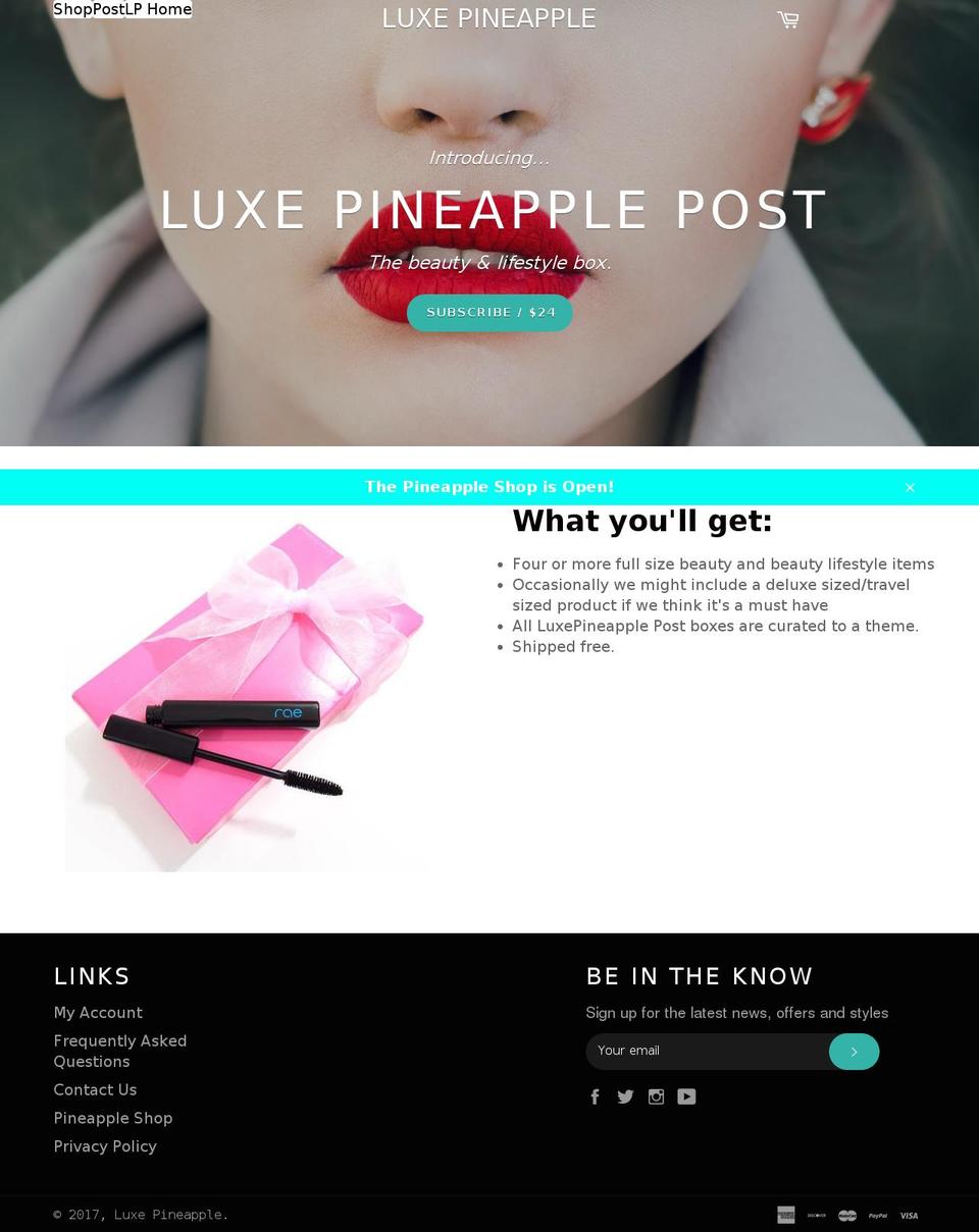 luxepinapple.info shopify website screenshot