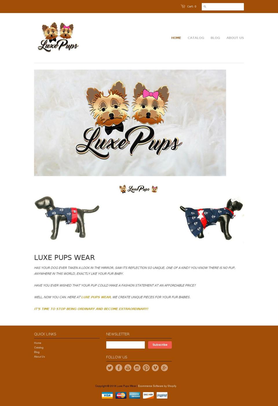 luxepupswear.com — Shopify storefront screenshot