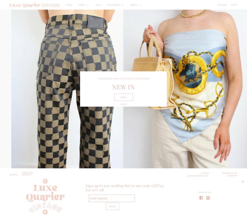 luxequarter.com — Shopify storefront screenshot