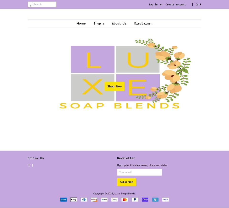 luxesoapblends.com shopify website screenshot