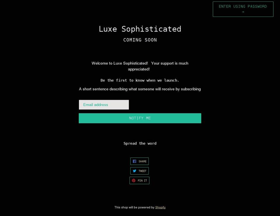 luxesophisticated.com shopify website screenshot