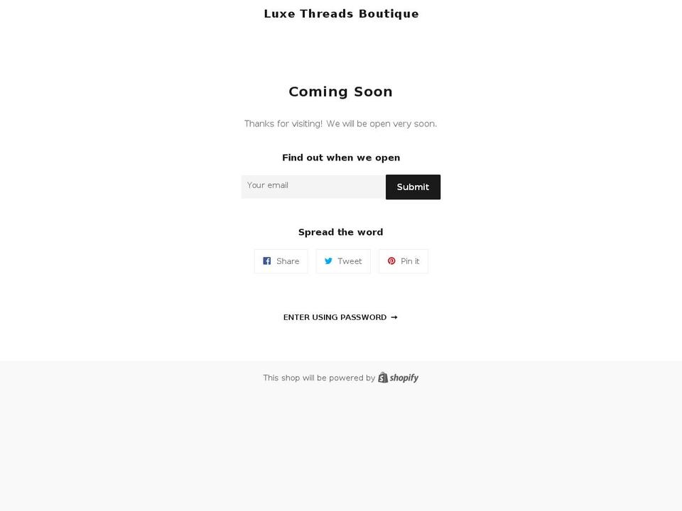luxethreadsboutique.com — Shopify storefront screenshot