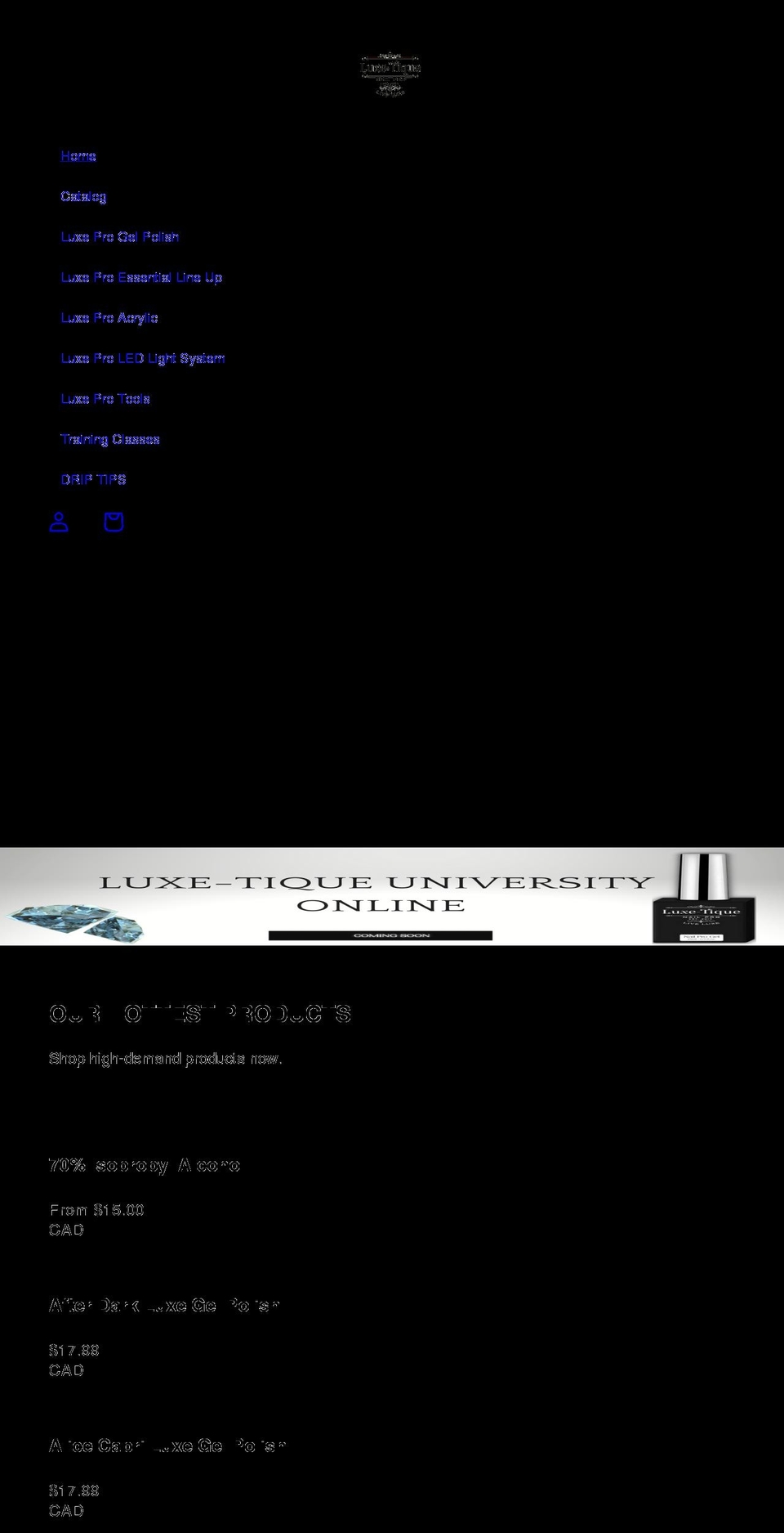 luxetiquenailpro.com shopify website screenshot