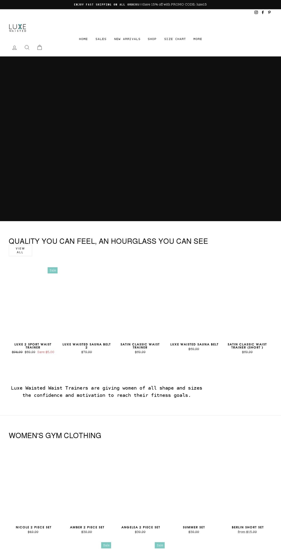 luxewaisted.com shopify website screenshot