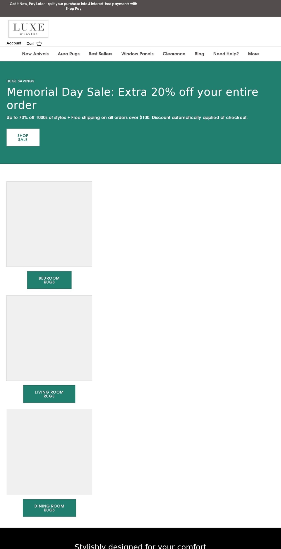 luxeweavers.com — Shopify storefront screenshot