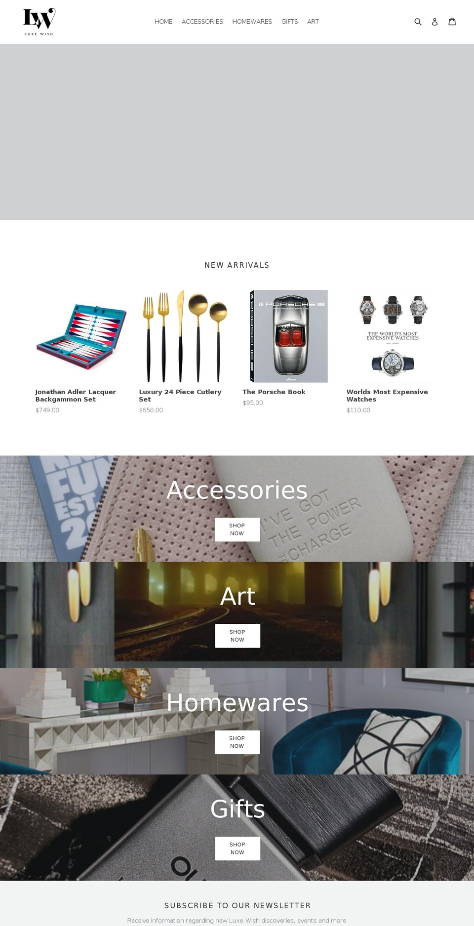 luxewish.com — Shopify storefront screenshot