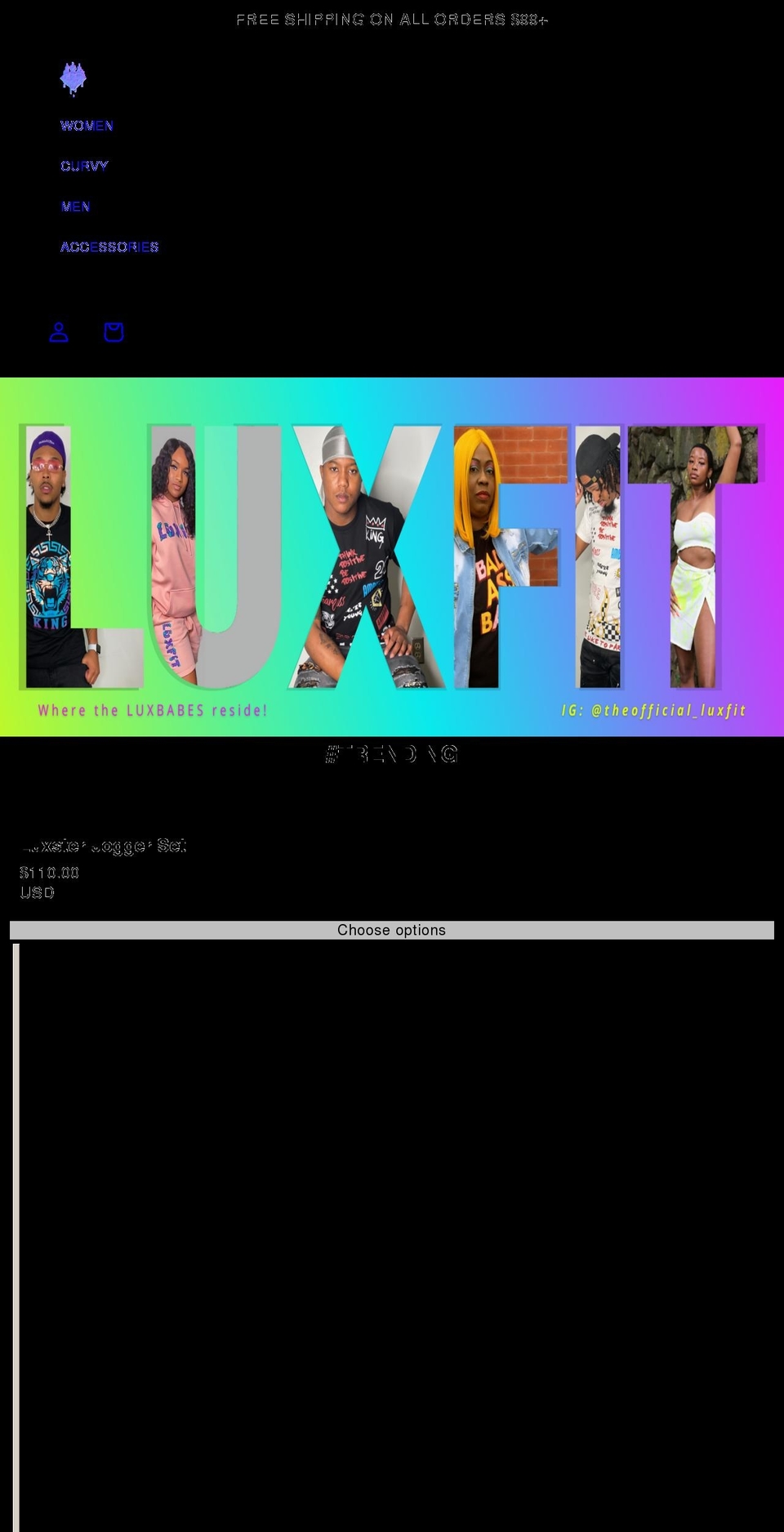 luxfit.shop shopify website screenshot