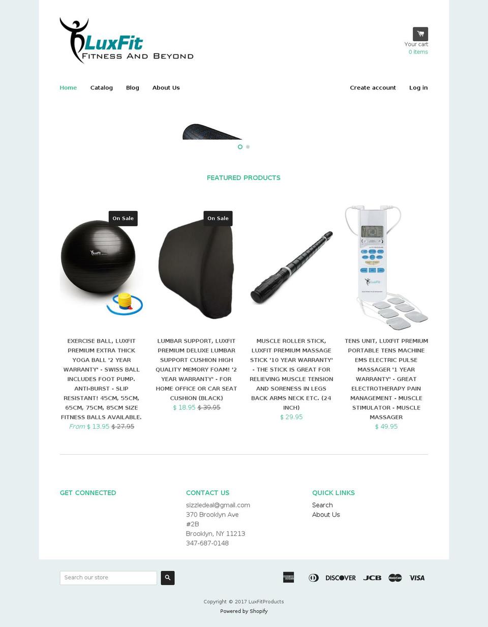 luxfitproducts.com shopify website screenshot