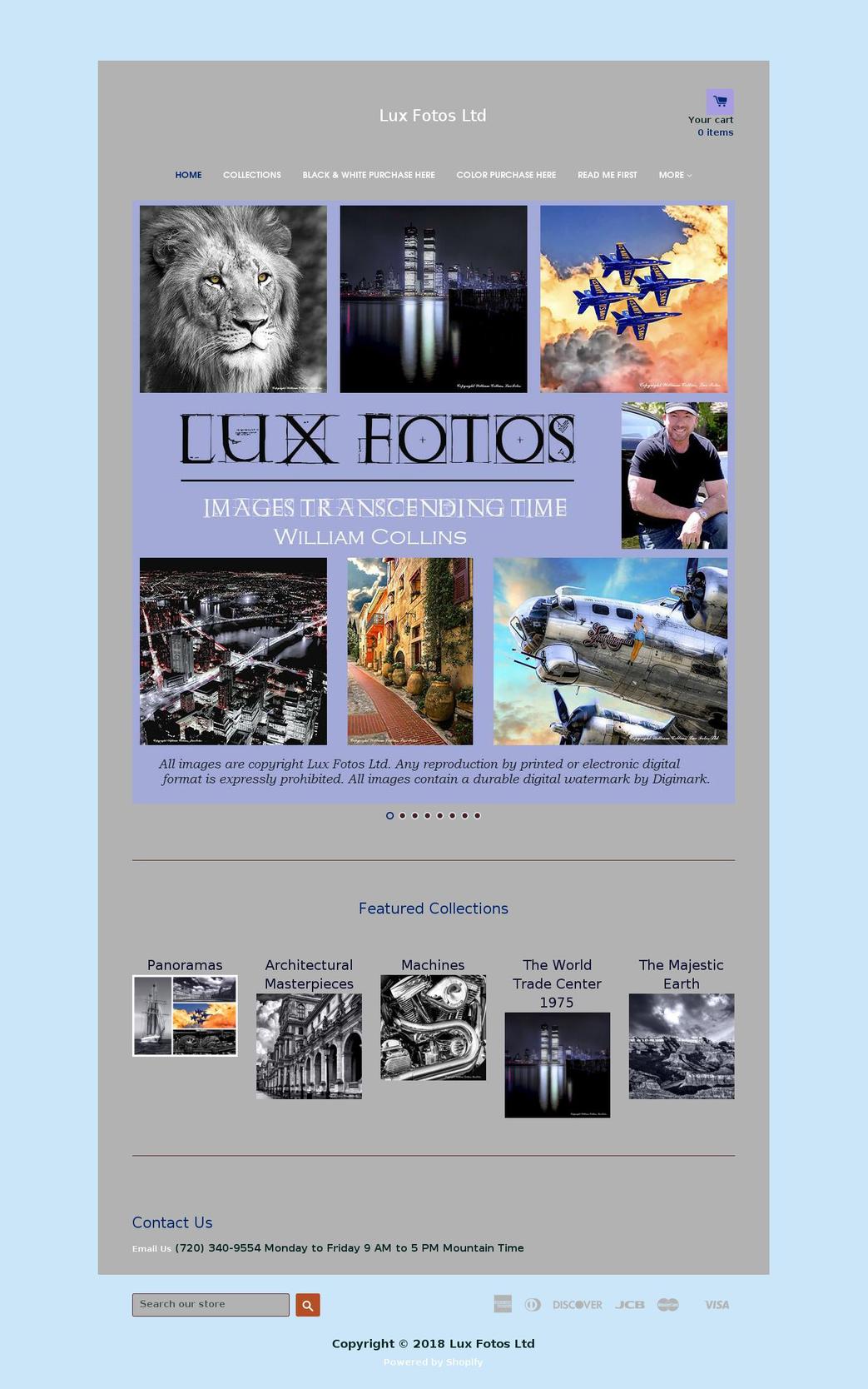 luxfotos.com — Shopify storefront screenshot
