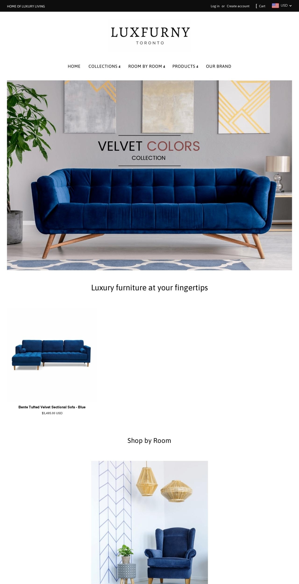 luxfurny.com shopify website screenshot
