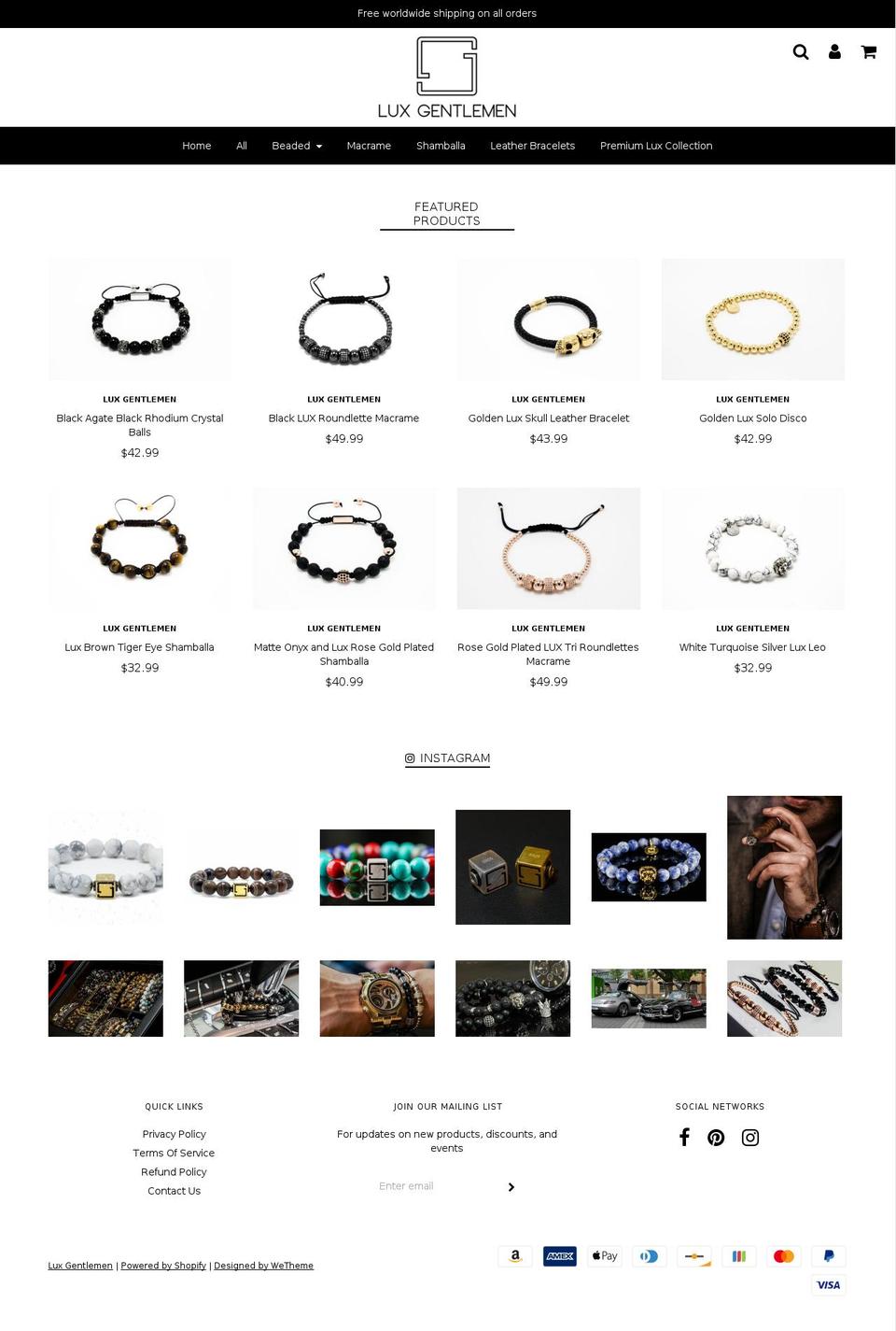 luxgentlemen.com — Shopify storefront screenshot