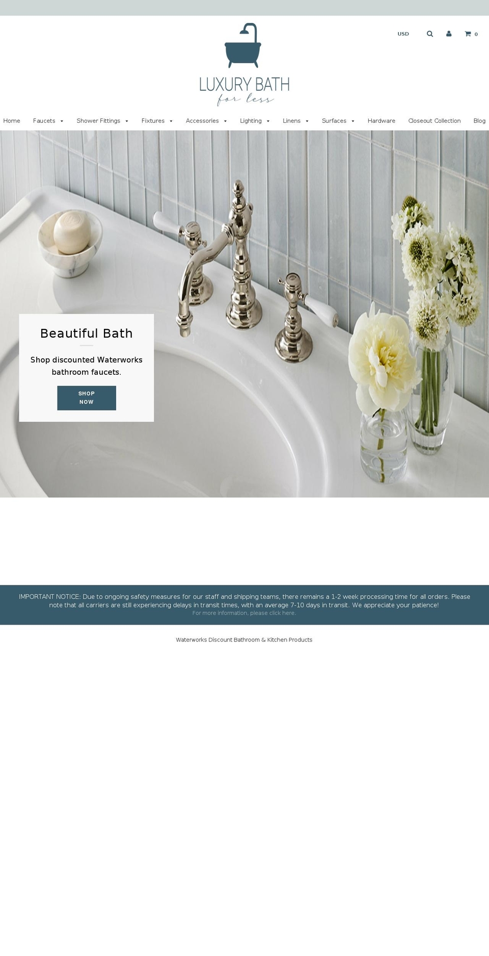 luxhomeforless.com — Shopify storefront screenshot
