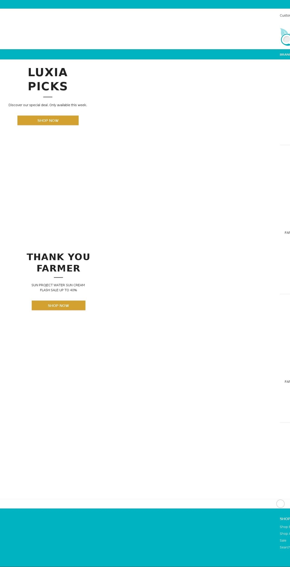 luxiacos.com — Shopify storefront screenshot