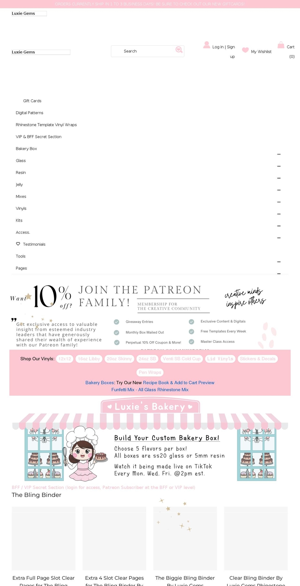 luxiegems.com shopify website screenshot