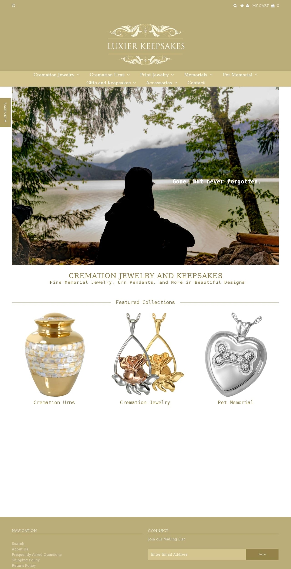 luxierkeepsakes.com shopify website screenshot