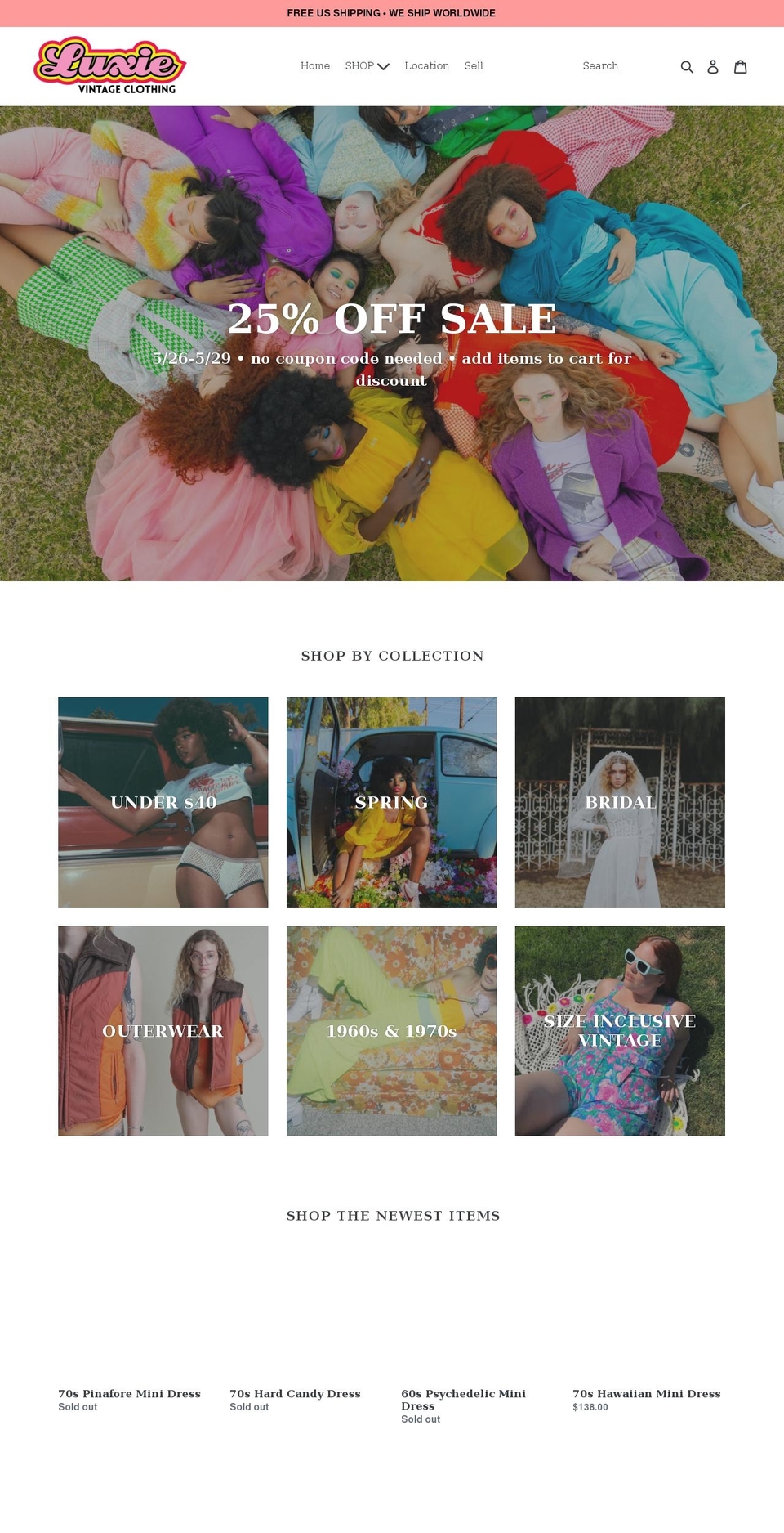 luxievintage.com shopify website screenshot