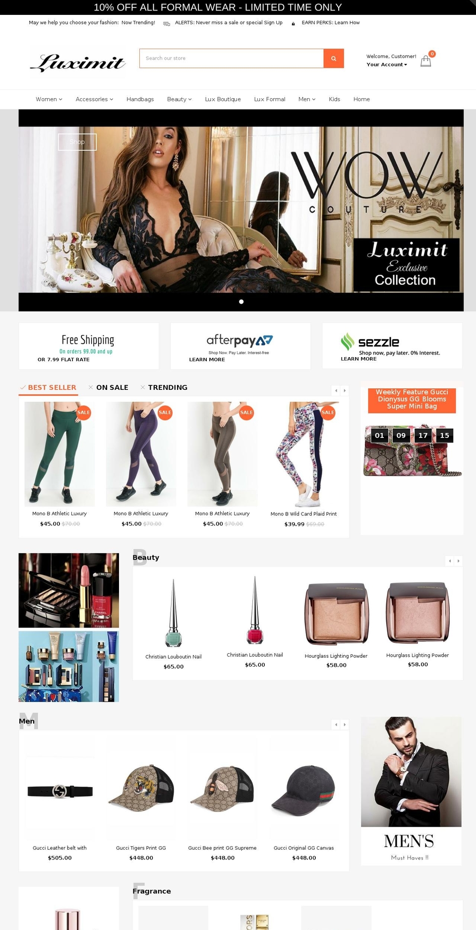 luximit.com shopify website screenshot