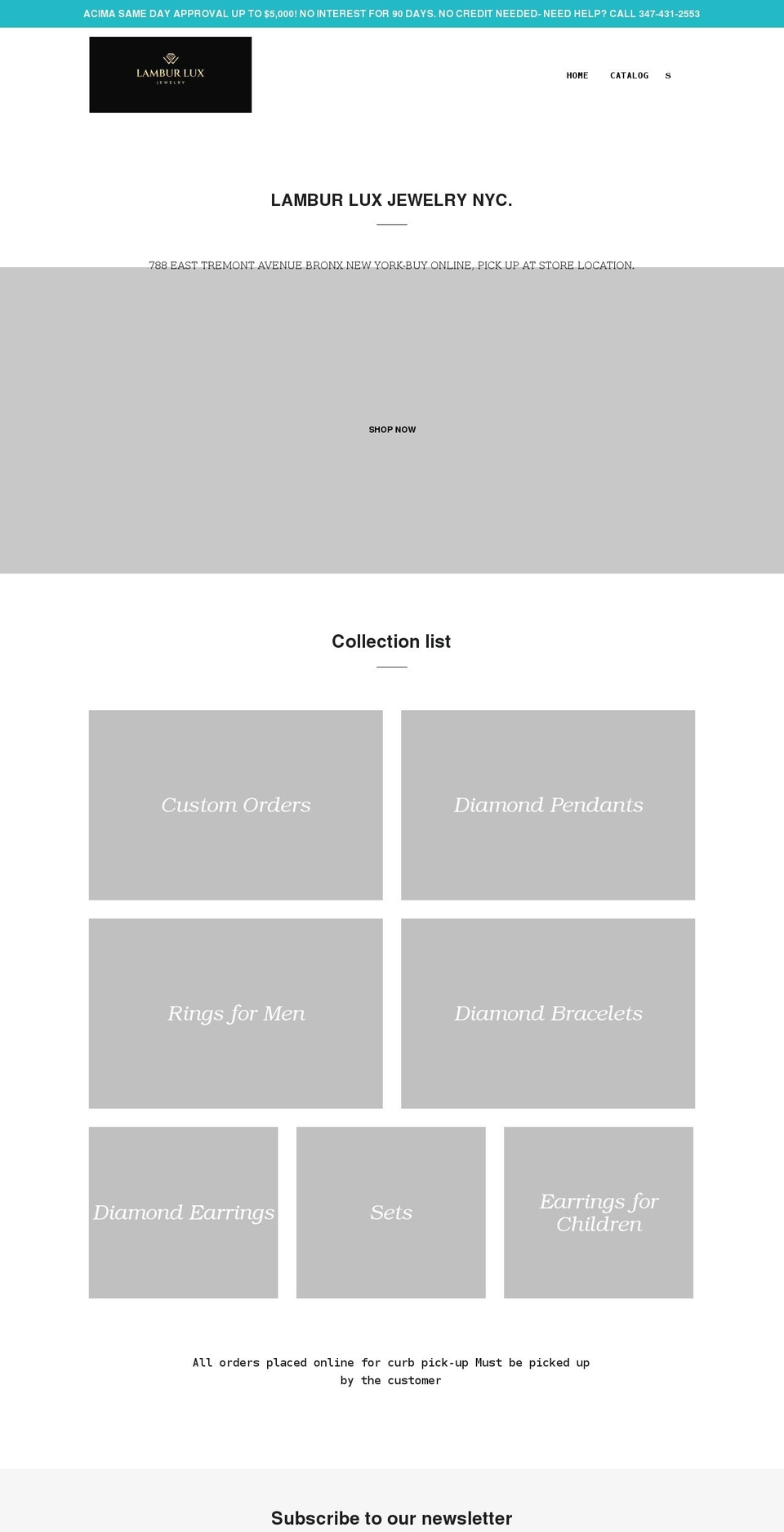 luxjewelrynyc.com shopify website screenshot