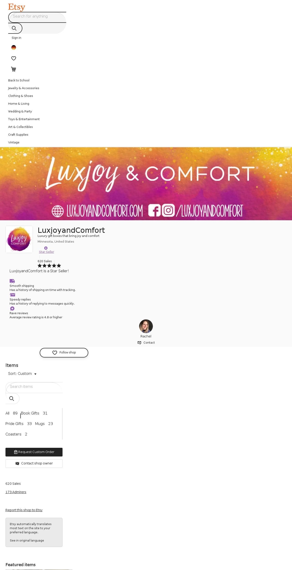 luxjoyandcomfort.com shopify website screenshot