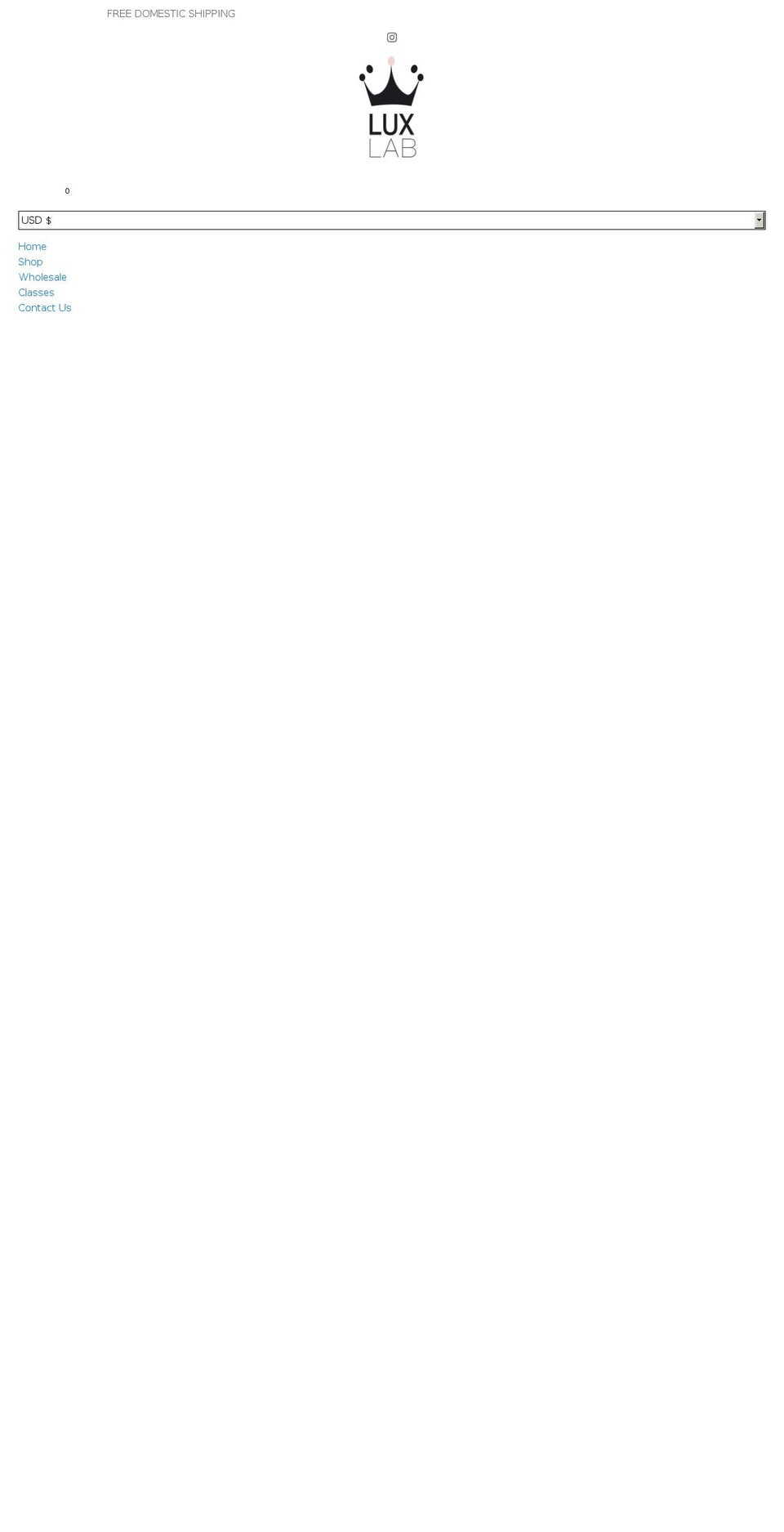 luxlabofbeauty.com shopify website screenshot