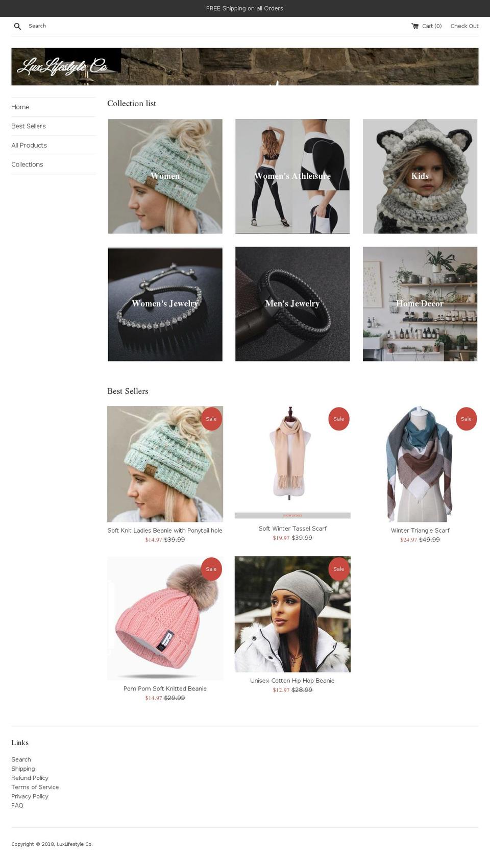 luxlifestyleco.com — Shopify storefront screenshot
