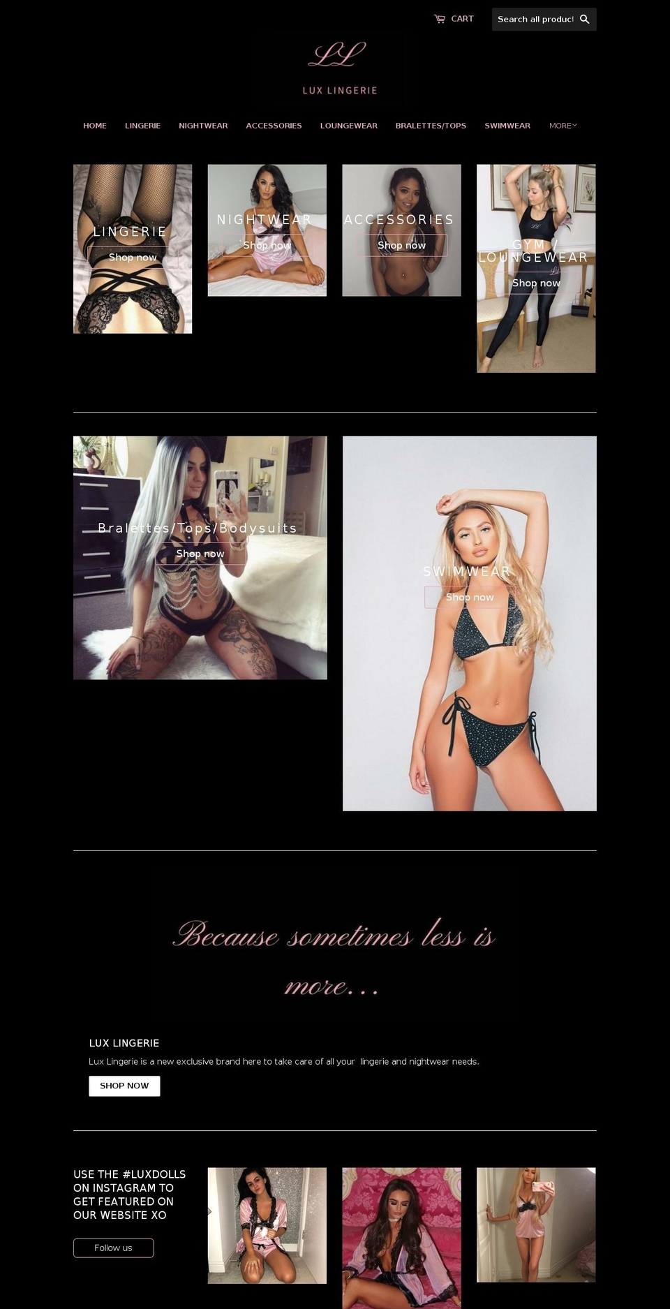 luxlingeries.com — Shopify storefront screenshot