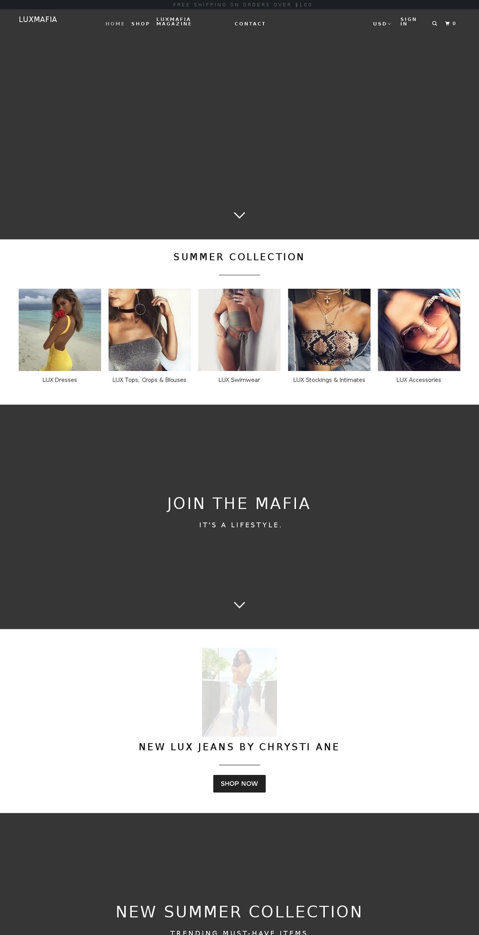 luxmafia.com — Shopify storefront screenshot