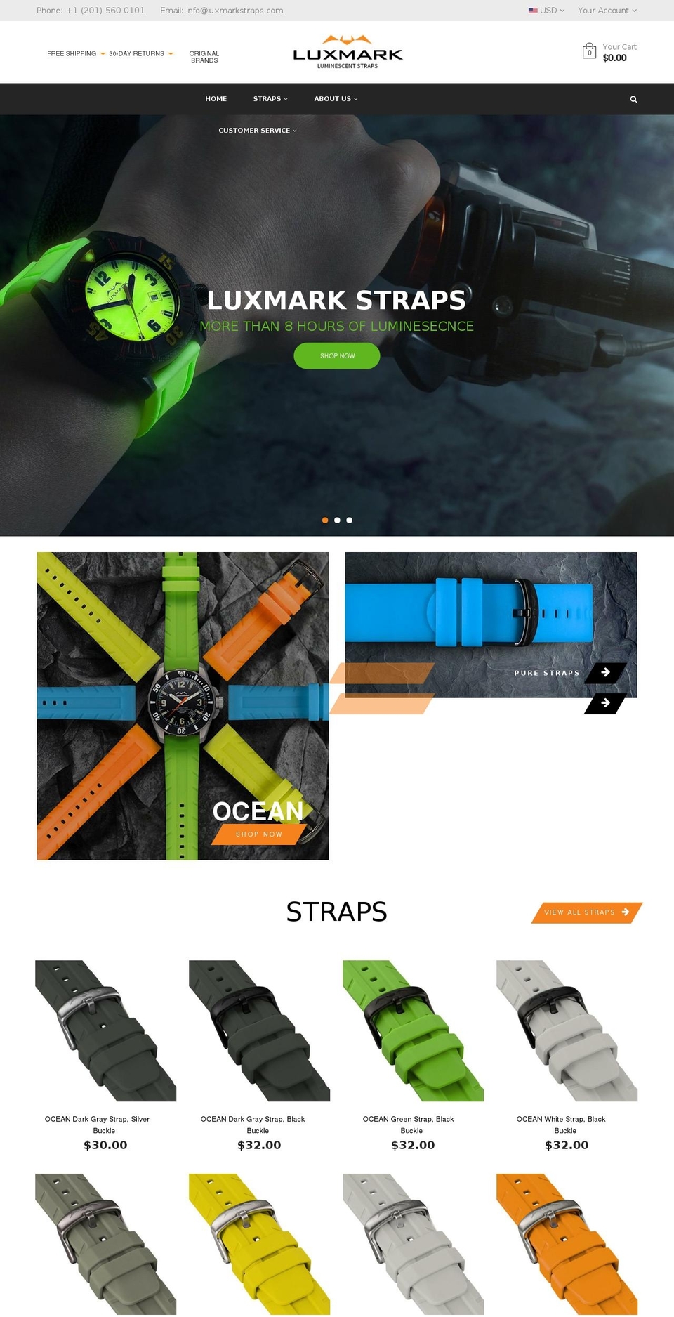 luxmarkstraps.com shopify website screenshot