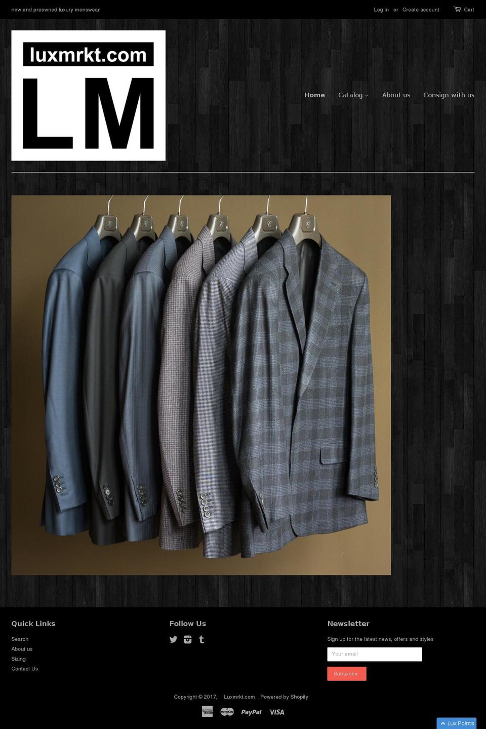 luxmrkt.com shopify website screenshot