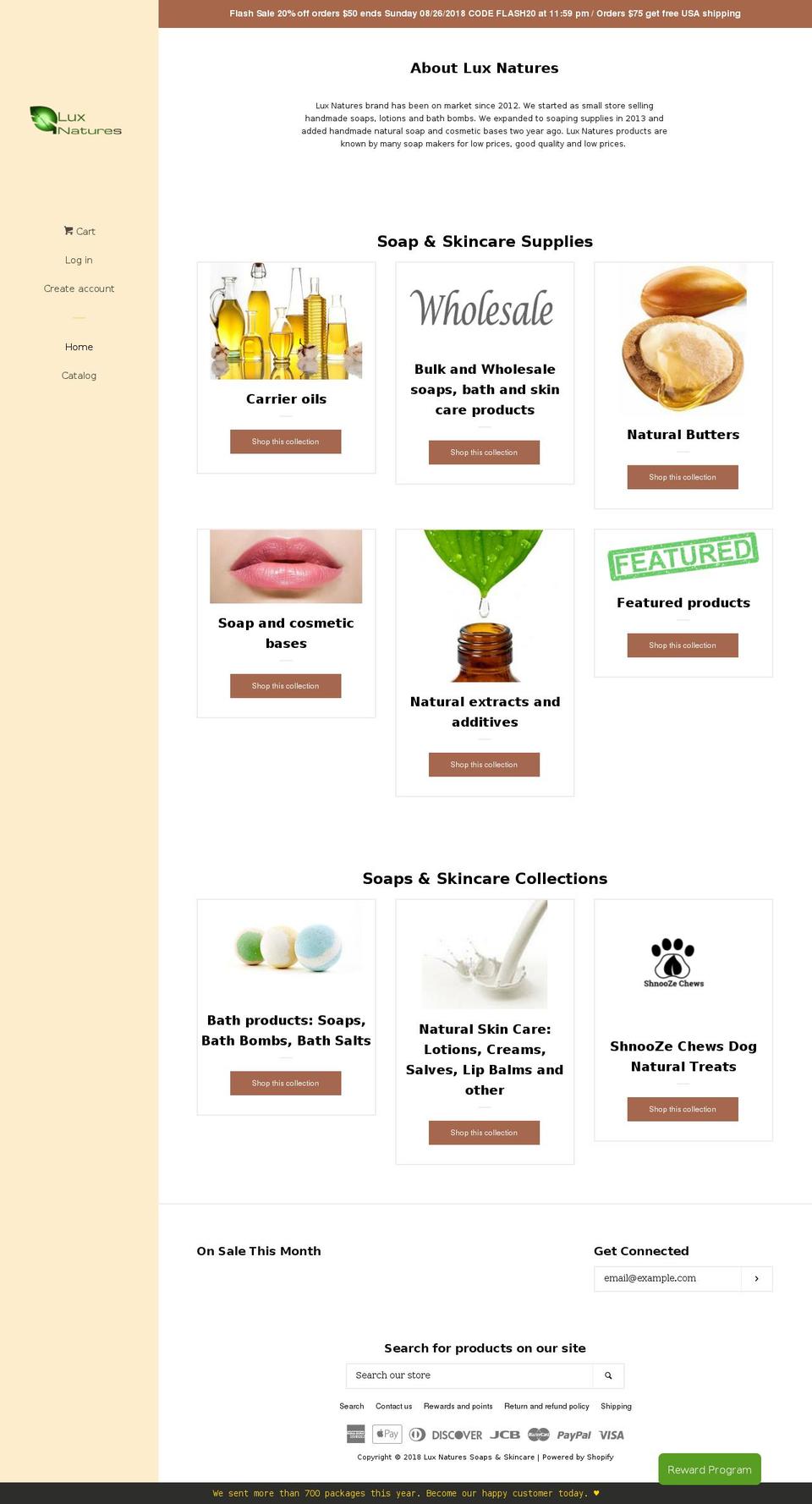 Pop with Installments message Shopify theme site example luxnatures.com